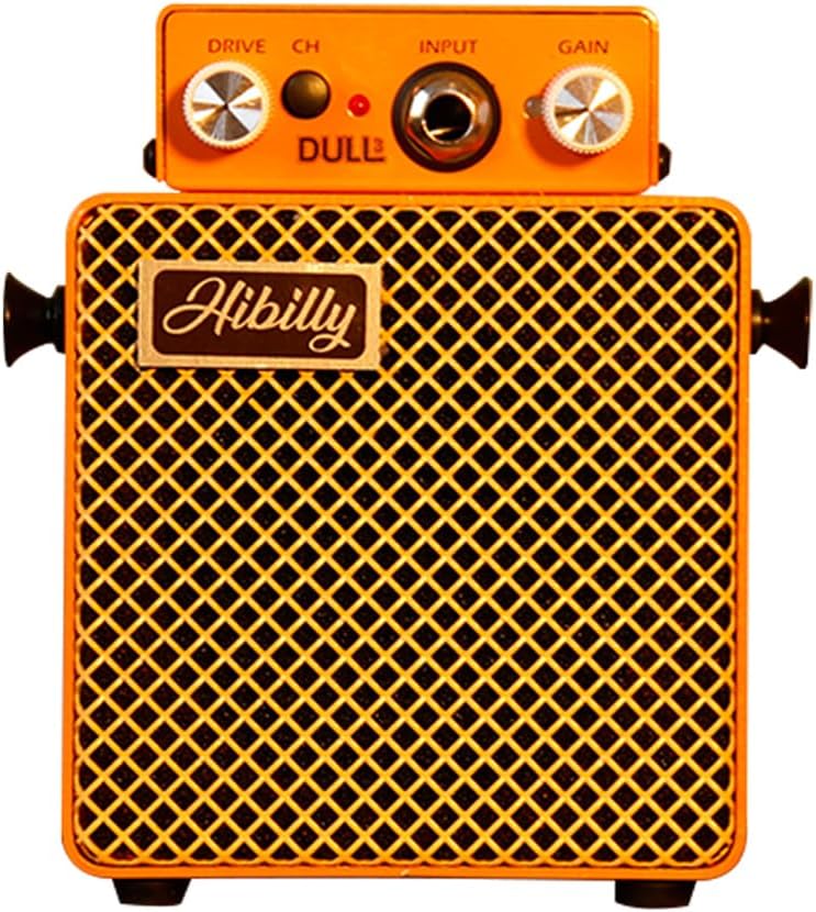 HiBilly Dull3 Full-Metal Mini Guitar Amplifier, Rechargeable 3W Pocket Micro Amp with Clean/Overdrive/Distortion Modes, 3" Speaker, 1200mAh Battery - Image 1